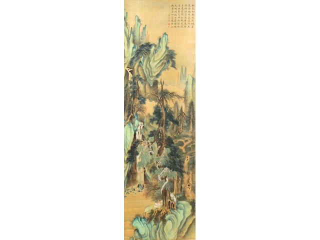 Anonymous (China, late Qing/Republic period) A pair of blue and green landscape paintings