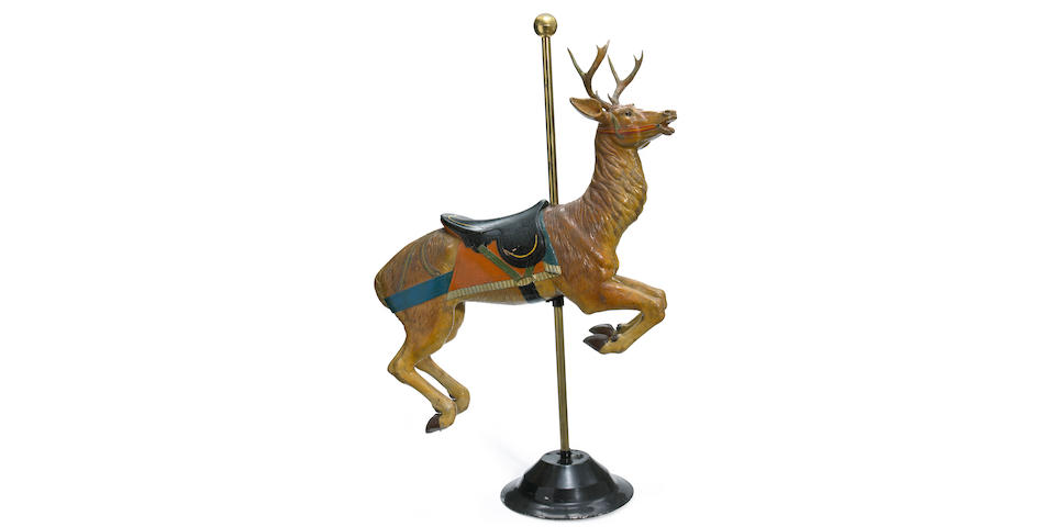 A Fine carousel figure of a stag  Gustave and William Dentzel Philadelphia  first quarter 20th century