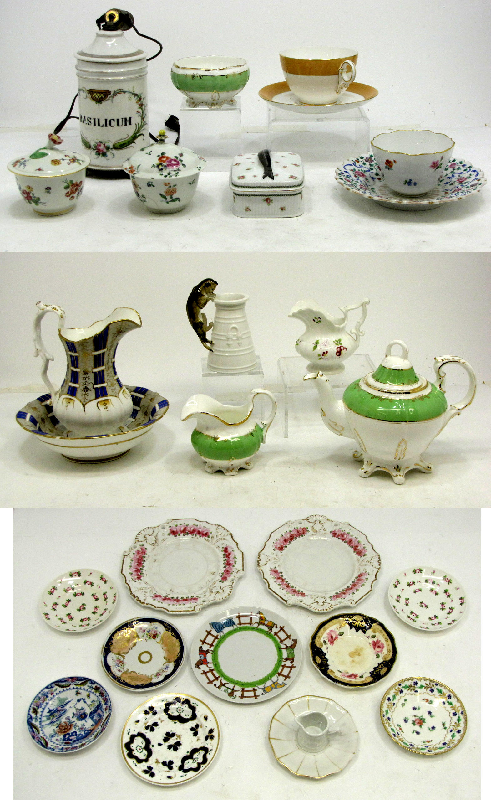 An assembled grouping of European porcelain