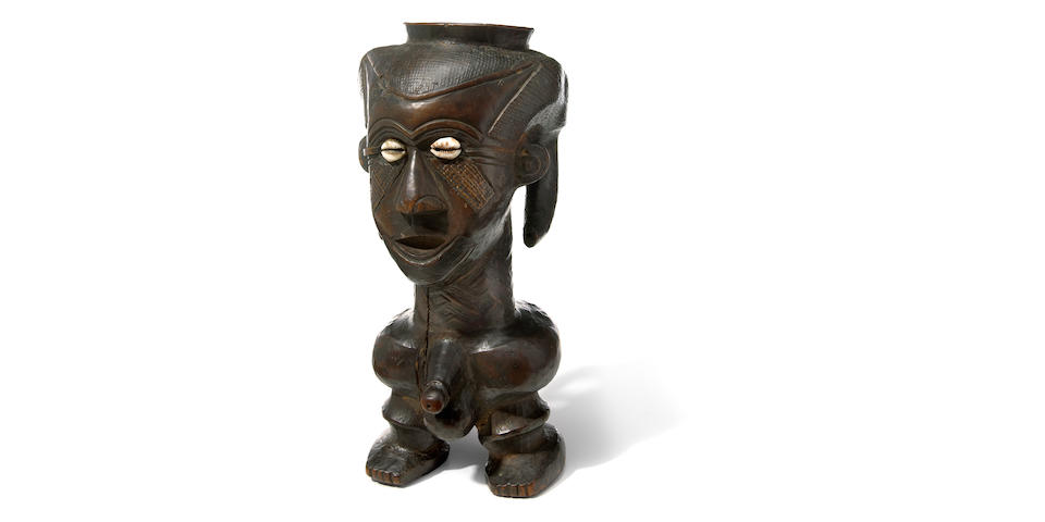 Rare, Large Kuba Anthropomorphic Ritual Cup, Democratic Republic of the Congo