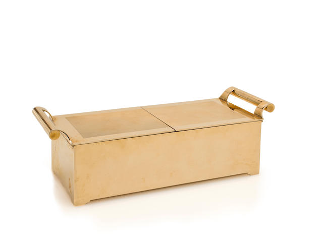 An antique fourteen karat gold cigarette box, Cartier,