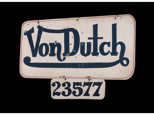 A Von Dutch-painted street sign,