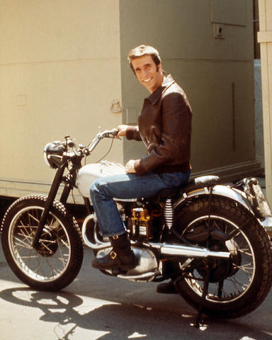 Fonzie's lost-and-found Triumph from the Happy Days TV series ,1949 Triumph Trophy 500 Custom Frame no. 11198T Engine no. TR59016133