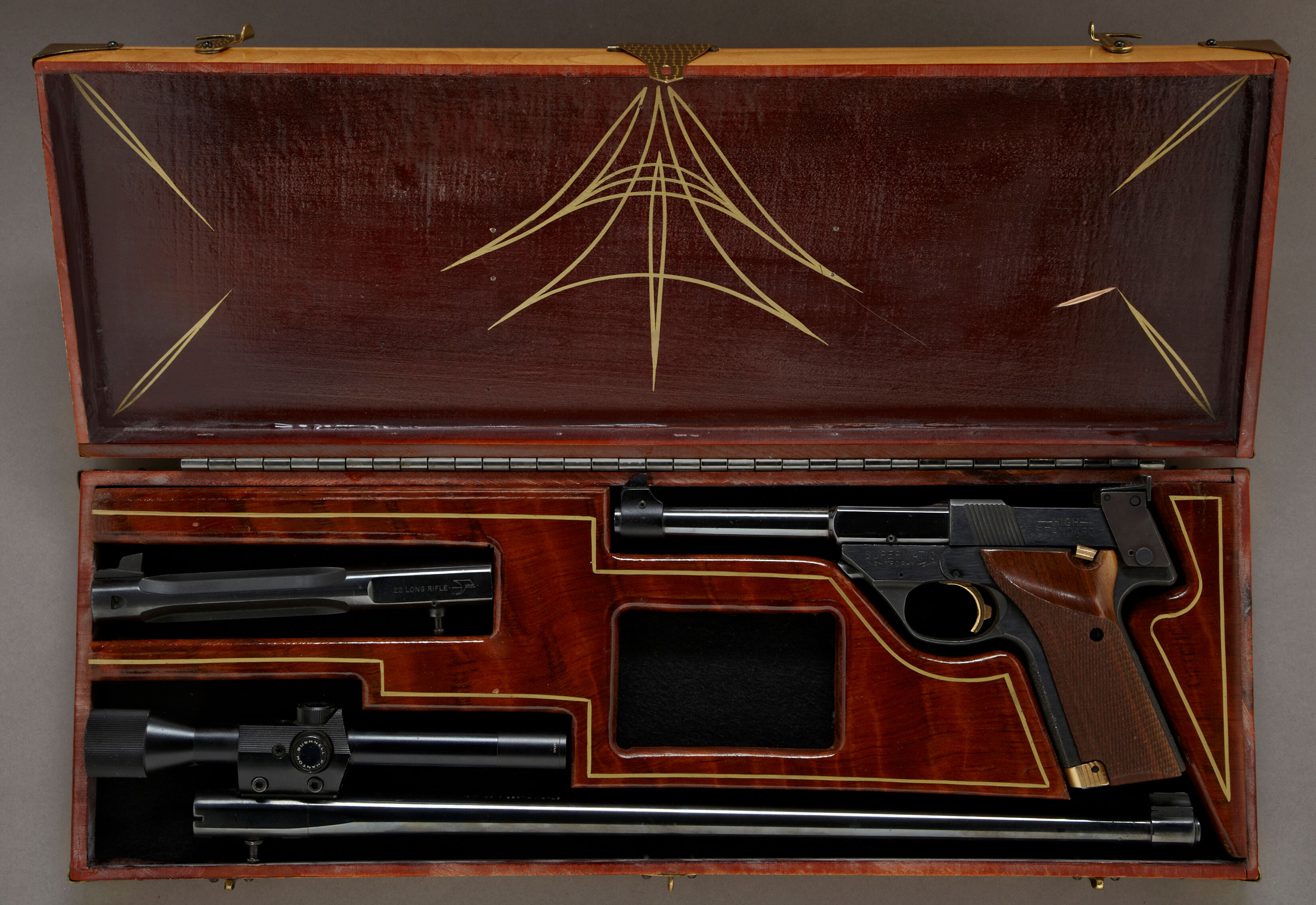 Bonhams A Hi Standard Supermatic Trophy Semi Automatic Pistol Cased And Customized By Von Dutch Bonhams A Hi Standard Supermatic Trophy Semi Automatic Pistol Cased And Customized By Von Dutch