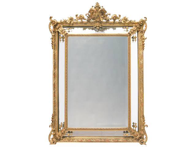 A Napoleon III carved giltwood and gesso mirror
