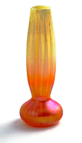 A Tiffany Studios Favrile glass onion form vase circa 1896