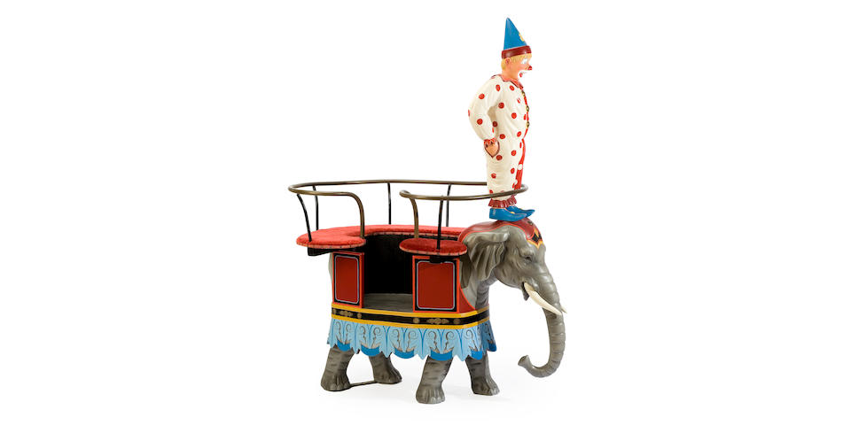A Fine German carved and painted elephant chariot  Freidrick Heyn late 19th century
