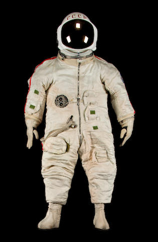 YASTREB SPACE SUIT&#8212;DESIGNED FOR EVA. "Yastreb" ("Hawk" in Russian) pressure suit with vacuum shield / thermal protection oversuit and portable life support system,