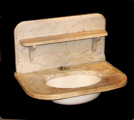 Bonhams A Victorian Gray Veined White Marble Sink Together