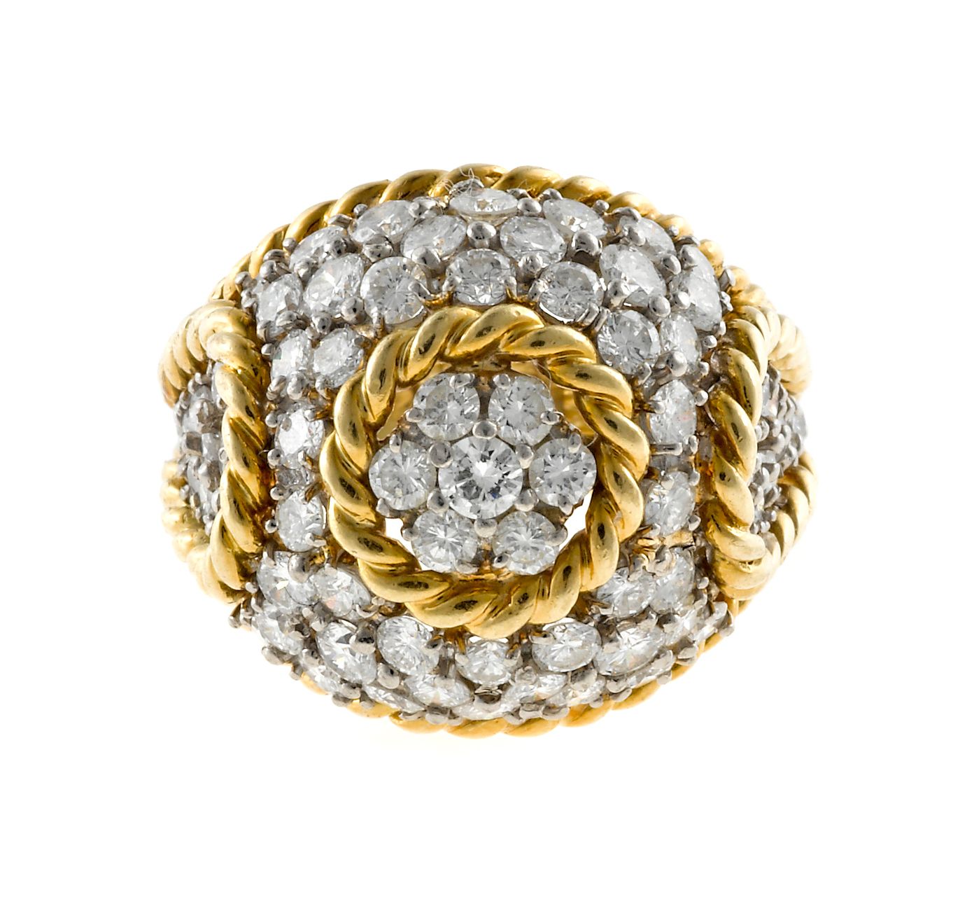 A diamond bombé ring