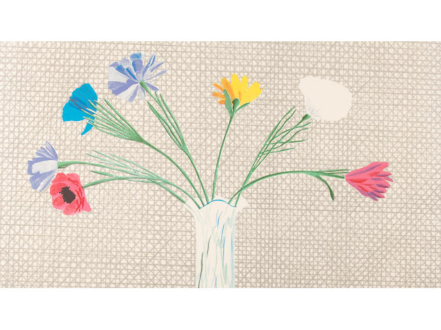 David Hockney (British, born 1937); Colored Flowers made of paper and ink;