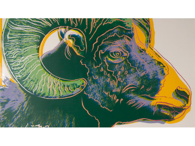 Andy Warhol (American, 1928-1987); Bighorn Ram, from Endangered Species;