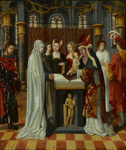 Attributed to Jacob Cornelisz van Oostsanen (Dutch, 1477-1533) The Presentation of Jesus in the Temple 26 1/2 x 22 1/2in (67.3 x 57.2cm)