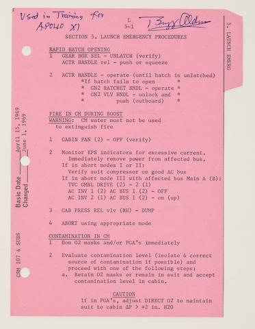 LAUNCH EMERGENCY CHECKLIST TRAINING SHEET. REFLECTIONS ON THE FATAL APOLLO 1 FIRE. Apollo 11 Launch Operations Checklist,