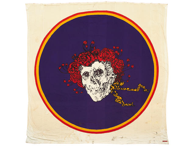 Grateful Dead "Skull and Roses" banner from the Grateful Dead movie, used by Bill Graham at Winterland