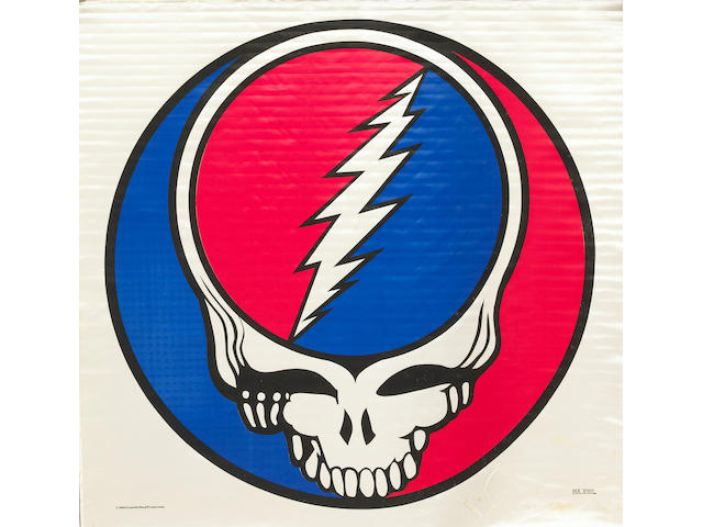 From the Collection of Rock Scully, a Grateful Dead "Steal Your Face" logo banner