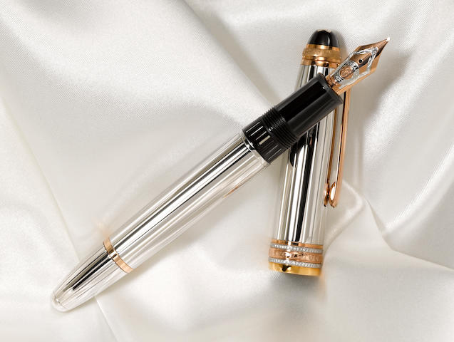 MONTBLANC: Meisterst&#252;ck Solitaire 146 White Gold & Diamond 75th Anniversary Limited Edition Fountain Pen