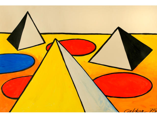 Alexander Calder (1898-1976) Horizon blanc, 1975 29 1/2 x 42 3/4in. (74.9 x 108.6cm)