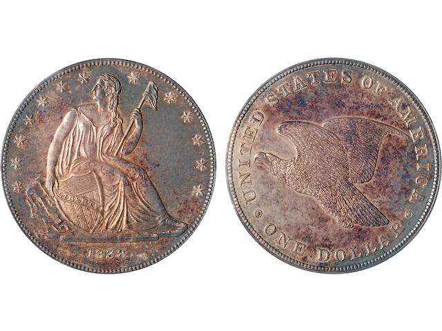 1838 Gobrecht Dollar, Name Removed, Judd-84 Restrike, Pollock-93. R.5, Proof 63 PCGS