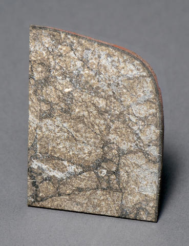 Peekskill Meteorite &#8212; Partial Slice with Red Paint of the Renowned Extraterrestrial Fender Bender