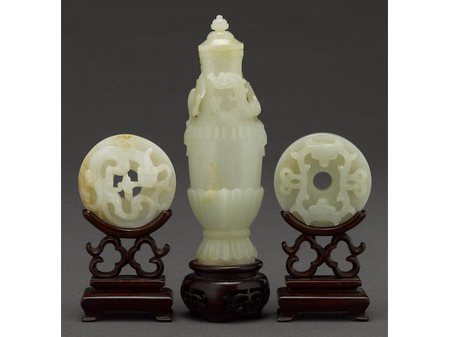 A group of three jade carvings