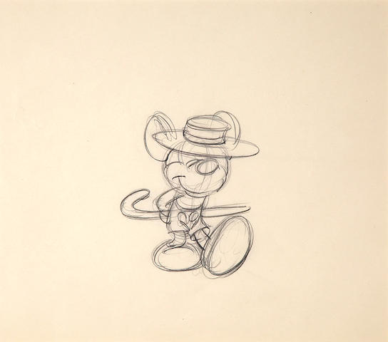 A Walt  Disney rough drawing from Mickey's Surprise Party