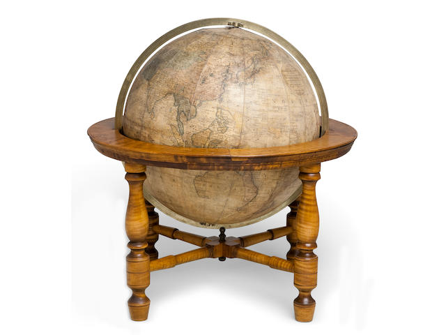 13-inch table globe [Albany, NY], 1817 19 in (48 cm.) overall height