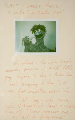 A collection of 9 sheets of Jim Henson character and story ideas for The Muppet Show