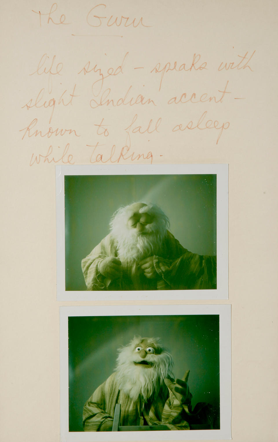 A collection of 9 sheets of Jim Henson character and story ideas for The Muppet Show