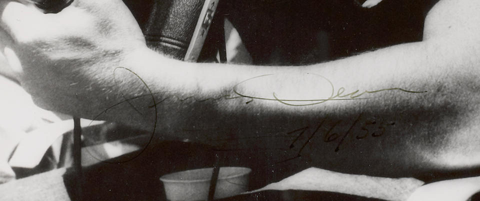 A James Dean signed photograph