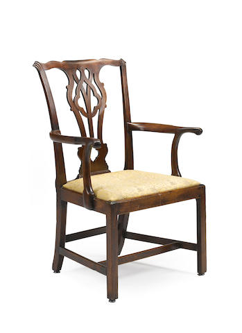 A George III mahogany armchair third quarter 18th century