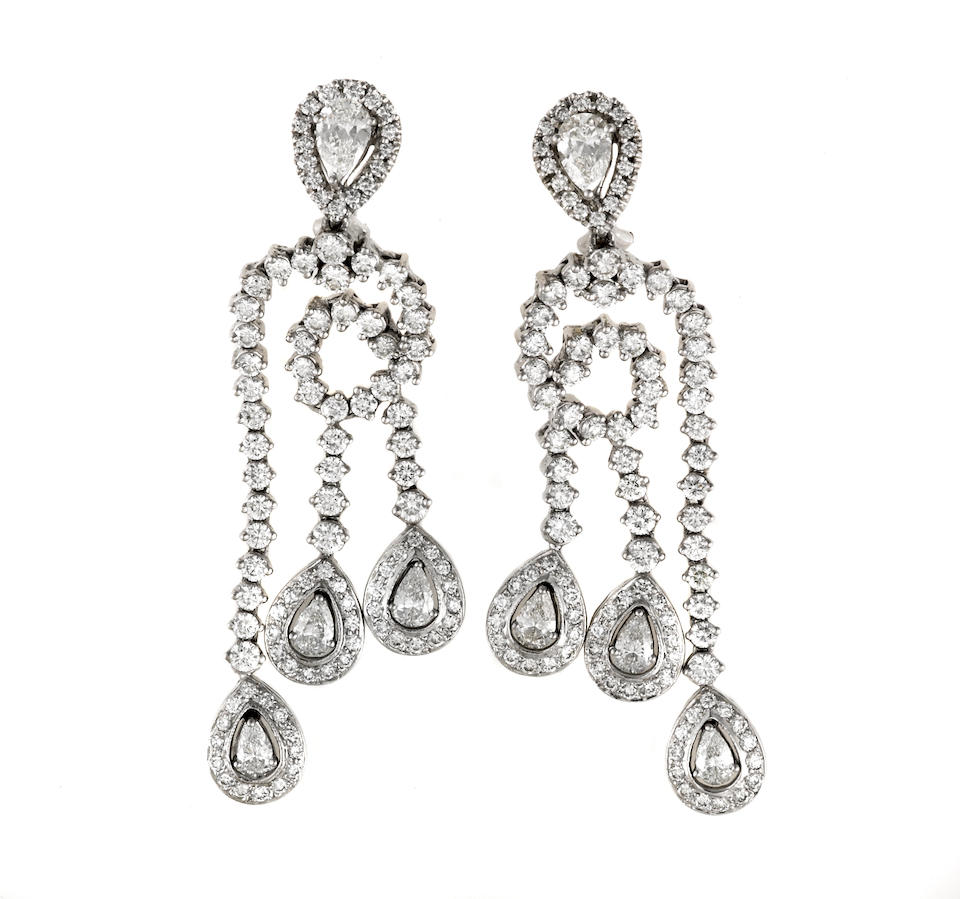 A pair of diamond earrings, Chopard