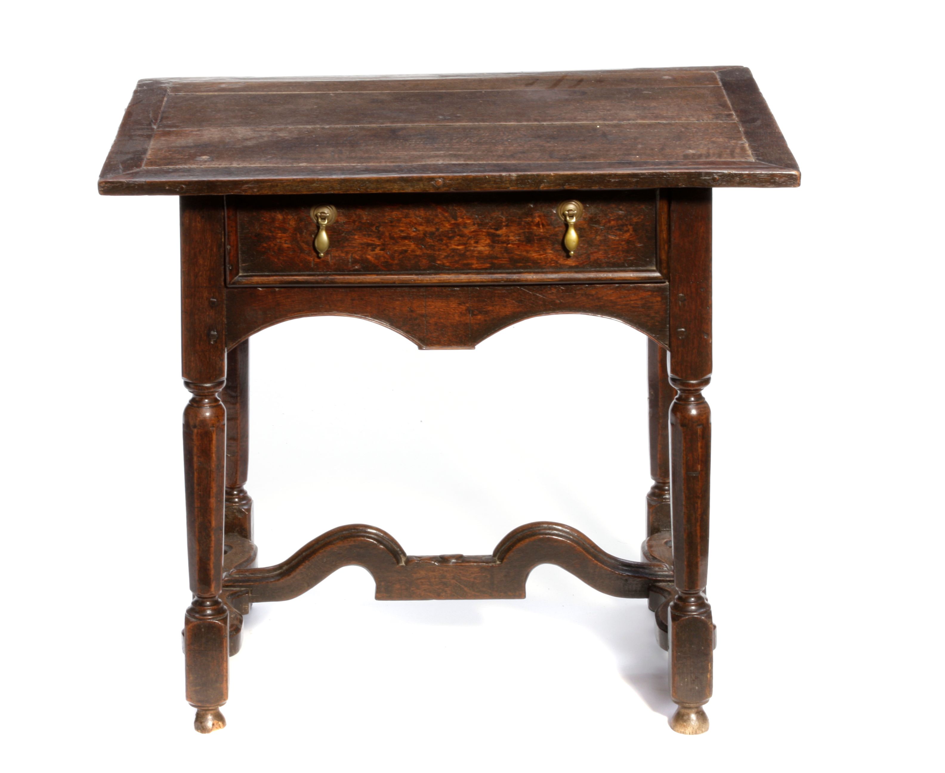 A Continental Baroque oak side table