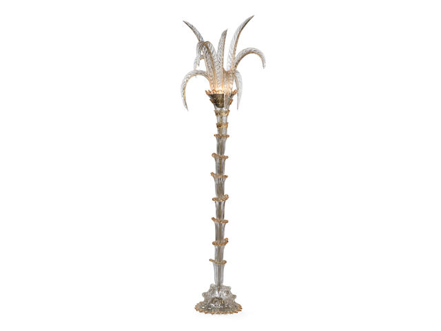 Barovier and Toso A Floor Lamp circa 1940  clear and colored glass  Height: 96 7/16 in. 245 cm.