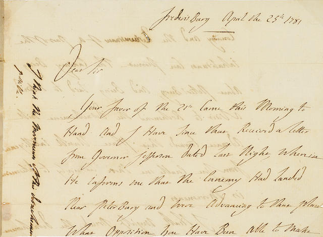 LAFAYETTE, MARIE-JOSEPH.  1757-1834. Autograph Letter (fragment), 2 pp recto and verso, 8vo (cut down),