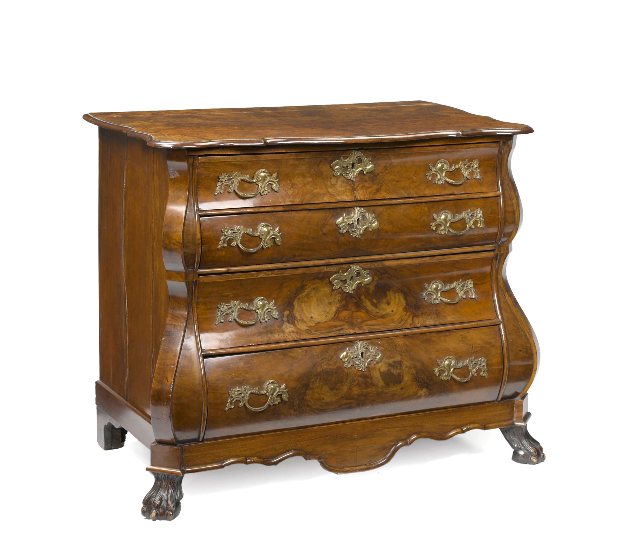 A Dutch Rococo walnut commode second half 18th century