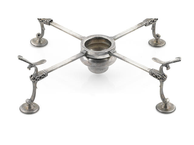 A George III sterling silver dish cross probably Burrage Davenport, London, 1777