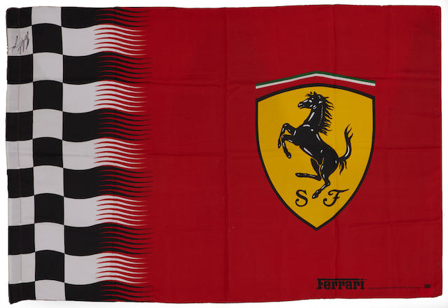A signed Ferrari flag,