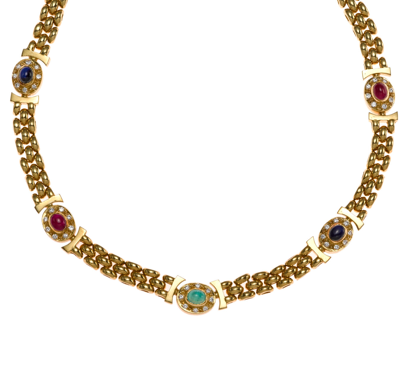 Rubies and emeralds necklace Clearance