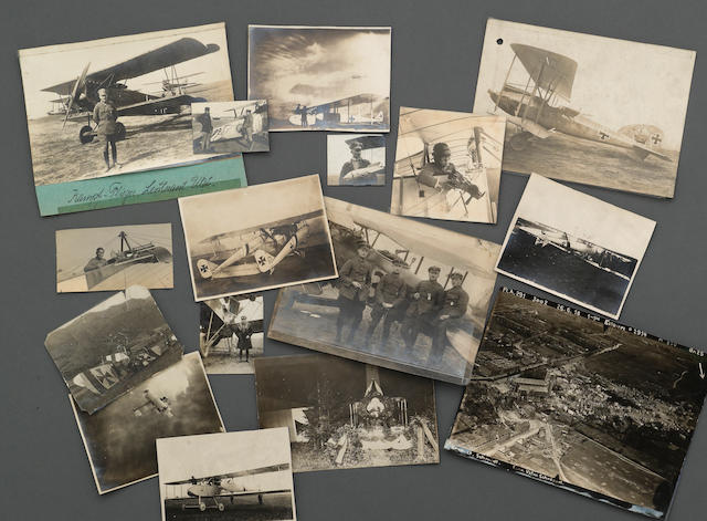 An extensive group of World War I aviation photographs from a German aviator's album