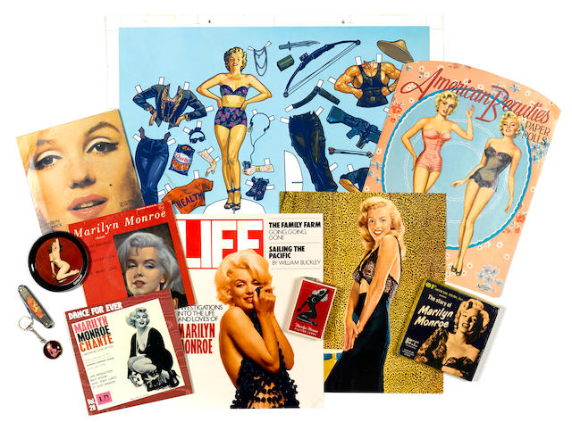 A group of Marilyn Monroe memorabilia
