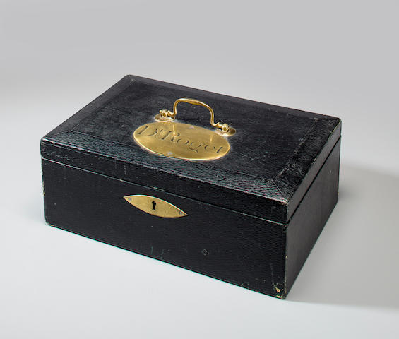 [ROGET, PETER MARK. 1779-1869.] Dr. Roget's black morocco deed box,