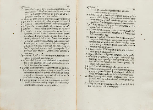 VOCABULARIUS RERUM. Vocabularius rerum latinoteutonicus. Augsburg: Johann Keller, 1478.<BR />