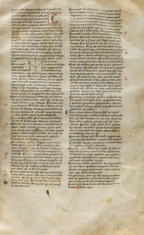 PAPIAS THE GRAMMARIAN. fl.1040s-1060s. Latin manuscript on vellum, Elementarium doctrinae rudimentum. [Northeast Italy, late 13th century.]