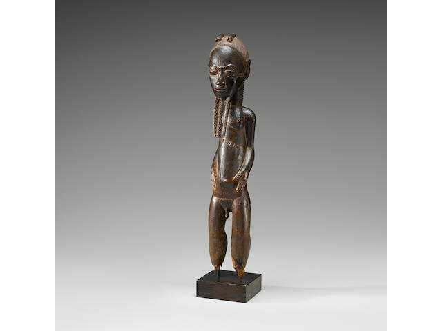 Exceptional Baule Male Standing Figure, Ivory Coast