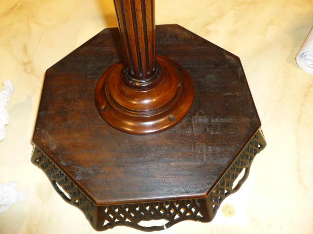 A George III mahogany octagonal kettle stand  mid 18th century
