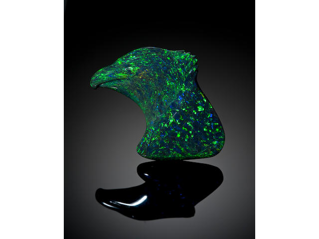 Very Fine Large Carved Black Opal--"The Eagle's Head"