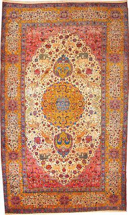 A Kashan carpet Central Persia size approximately 11ft. 11in. x 19ft. 11in. image 1