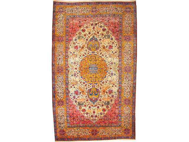 A Kashan carpet Central Persia size approximately 11ft. 11in. x 19ft. 11in.