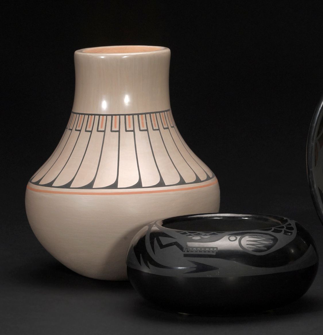 Two San Ildefonso vessels
